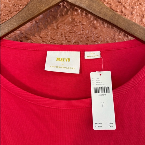Maeve by Anthropologie Women’s New Red Long Sleeve Bell Sleeve Blouse XS Flawed - Picture 5 of 6